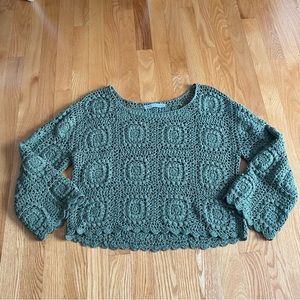 Zara crocheted crop sweater